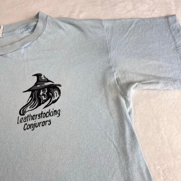 Leatherstocking Conjurers Vintage single stitch T-shirt size small/medium Blue - Picture 7 of 8